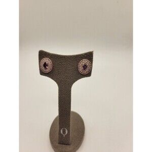 Bomb Party Lab created amethyst Oval Rose gold plating earrings